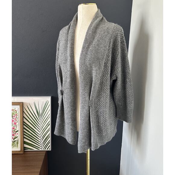 Neiman Marcus Cashmere Collection Cardigan Buckle Front Sweater - Picture 6 of 14